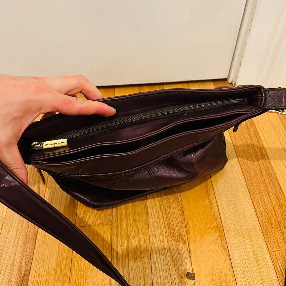 Vintage Stone Mountain Leather Shoulder Handbag Purse